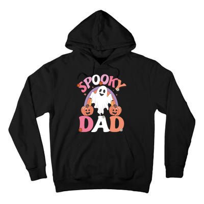 Family Retro Spooky Dad Groovy Retro Halloween Ghost Costume Gift Tall Hoodie