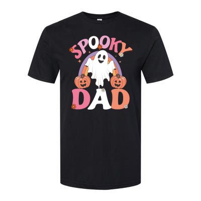 Family Retro Spooky Dad Groovy Retro Halloween Ghost Costume Gift Softstyle CVC T-Shirt