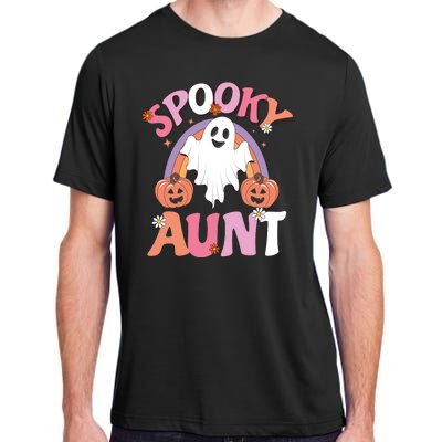 Family Retro Spooky Aunt Groovy Retro Halloween Ghost Costume Gift Adult ChromaSoft Performance T-Shirt