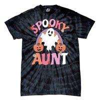 Family Retro Spooky Aunt Groovy Retro Halloween Ghost Costume Gift Tie-Dye T-Shirt