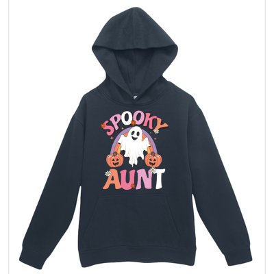 Family Retro Spooky Aunt Groovy Retro Halloween Ghost Costume Gift Urban Pullover Hoodie