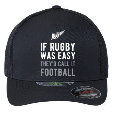 Funny Rugby Silver Fern Football New Zealand NZ Sport Flexfit Unipanel Trucker Cap