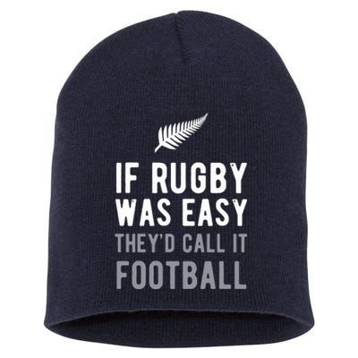 Funny Rugby Silver Fern Football New Zealand NZ Sport Short Acrylic Beanie