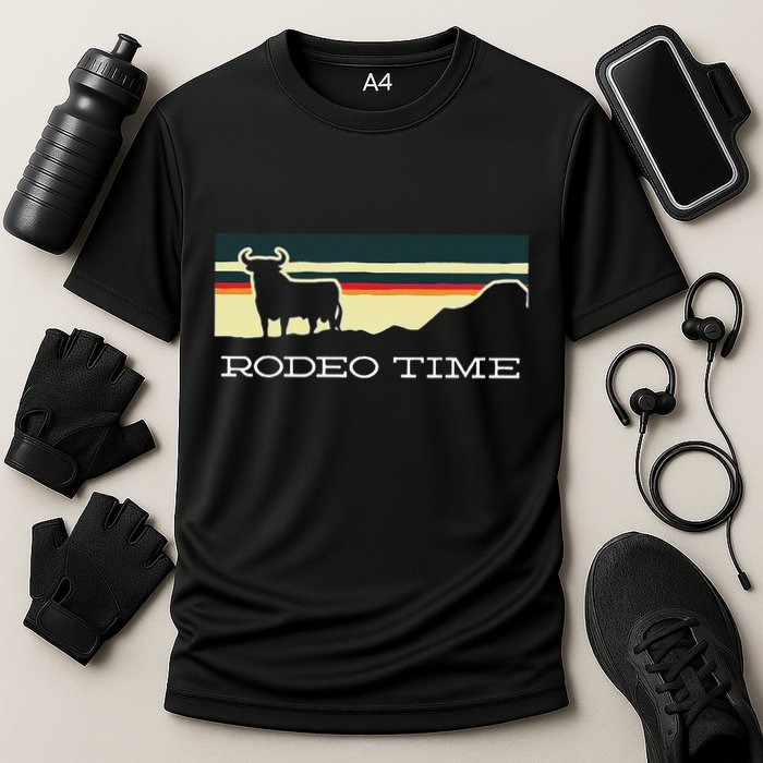 Funny Rodeo Time Cowboy Wild West Cow Horseman Ranch Lasso Boots Cooling Performance Crew T-Shirt