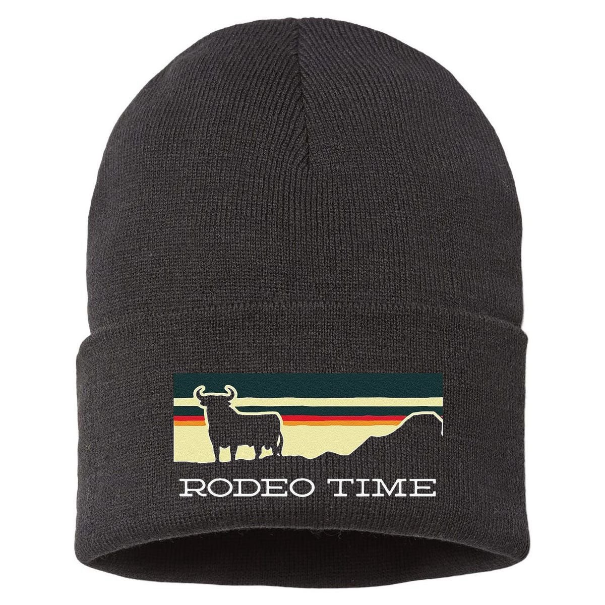 Funny Rodeo Time Cowboy Wild West Cow Horseman Ranch Lasso Boots Sustainable Knit Beanie