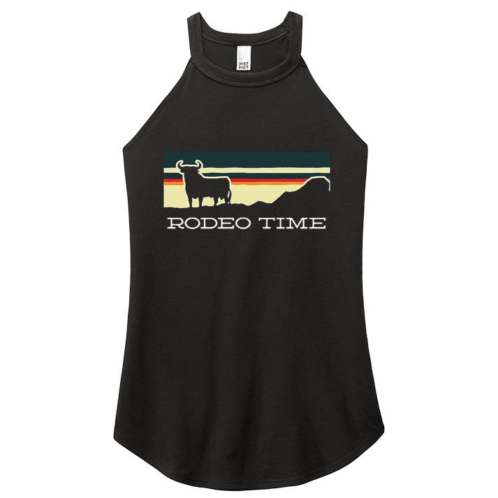 Funny Rodeo Time Cowboy Wild West Cow Horseman Ranch Lasso Boots Women's Perfect Tri Rocker Tank