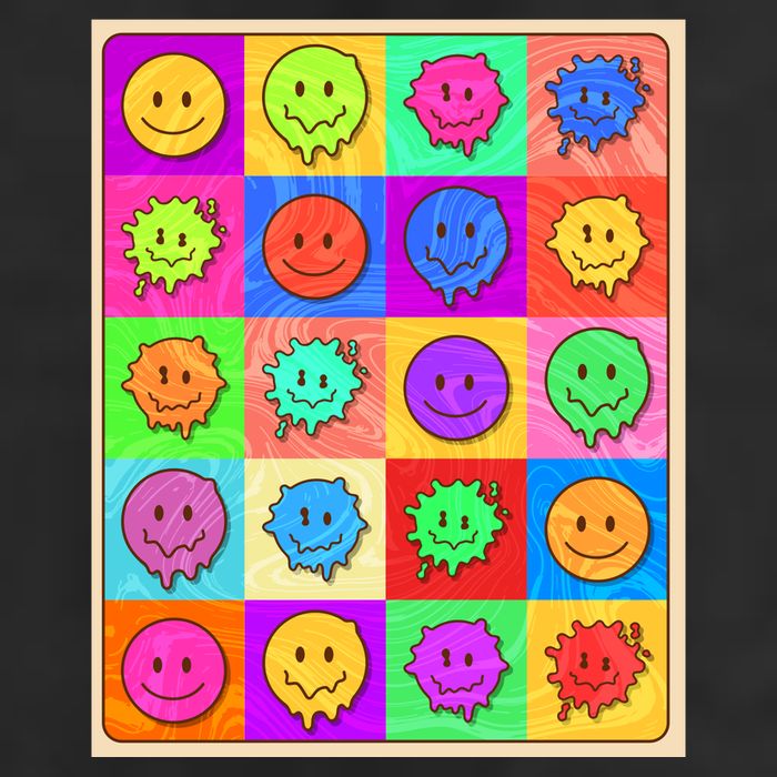 Funny Retro Trippy Smiley Pop Art Poster Cool Comfort Performance Bucket Hat