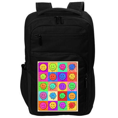 Funny Retro Trippy Smiley Pop Art Poster Impact Tech Backpack