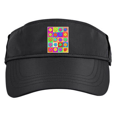 Funny Retro Trippy Smiley Pop Art Poster Adult Drive Performance Visor