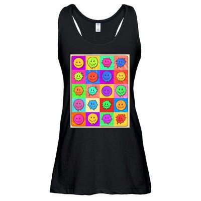 Funny Retro Trippy Smiley Pop Art Poster Ladies Essential Flowy Tank