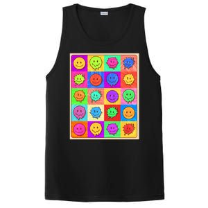 Funny Retro Trippy Smiley Pop Art Poster PosiCharge Competitor Tank