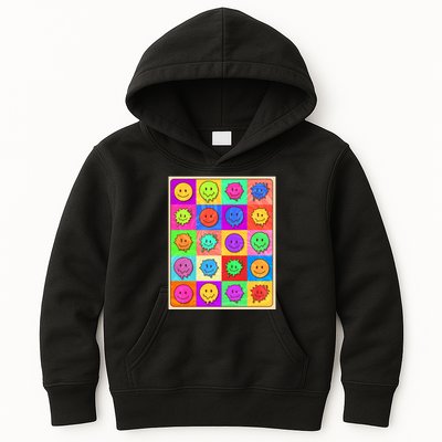 Funny Retro Trippy Smiley Pop Art Poster Kids Hoodie