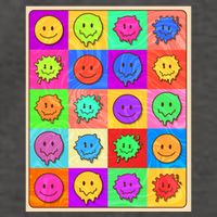 Funny Retro Trippy Smiley Pop Art Poster Vector Backpack
