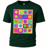Funny Retro Trippy Smiley Pop Art Poster Cooling Performance Crew T-Shirt