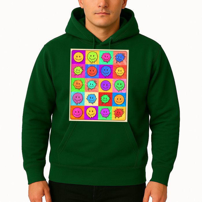 Funny Retro Trippy Smiley Pop Art Poster Hoodie