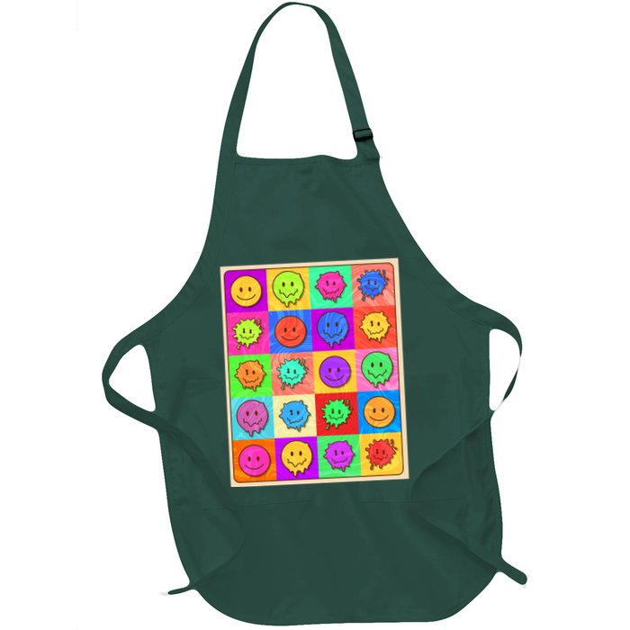 Funny Retro Trippy Smiley Pop Art Poster Apron