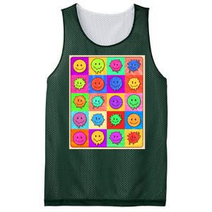 Funny Retro Trippy Smiley Pop Art Poster Mesh Reversible Basketball Jersey Tank