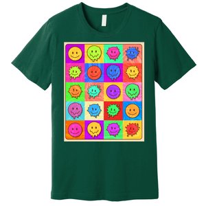 Funny Retro Trippy Smiley Pop Art Poster Premium T-Shirt