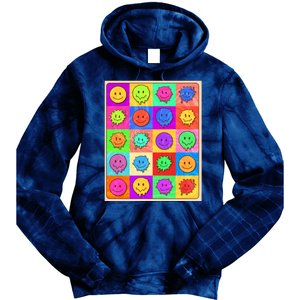 Funny Retro Trippy Smiley Pop Art Poster Tie Dye Hoodie