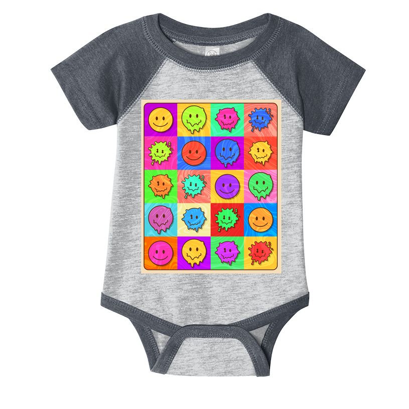 Funny Retro Trippy Smiley Pop Art Poster Infant Baby Jersey Bodysuit