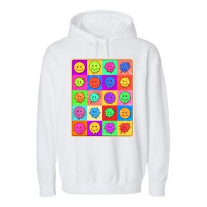 Funny Retro Trippy Smiley Pop Art Poster Garment-Dyed Fleece Hoodie