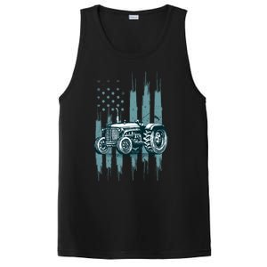 Farmer Rancher Truck Drive Driver Us Flag American Tractor Gift PosiCharge Competitor Tank