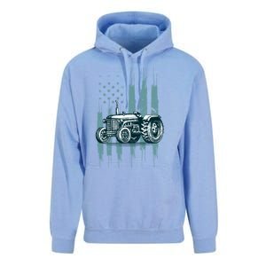 Farmer Rancher Truck Drive Driver Us Flag American Tractor Gift Unisex Surf Hoodie