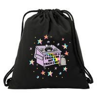 Funny Raccoon Trash Can Not Trash CanT Racoon Lover Gifts Drawstring Bag