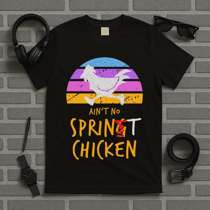 Funny Running Top AinT No Sprint Chicken T-Shirt
