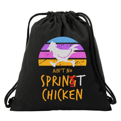 Funny Running Top AinT No Sprint Chicken Drawstring Bag