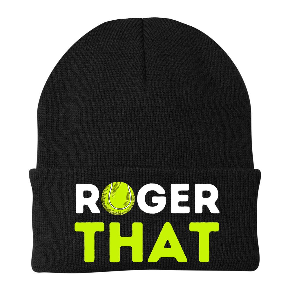 Funny Roger That Gift Funny Tennis Player & Tennis Coach Gift Beanie