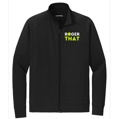 Funny Roger That Gift Funny Tennis Player & Tennis Coach Gift Stretch Full-Zip Cadet Jacket