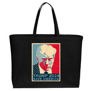 Funny Retro Trump MugShot 2024 Save America Trump Gift Cotton Canvas Jumbo Tote