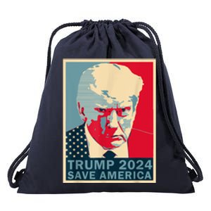 Funny Retro Trump MugShot 2024 Save America Trump Gift Drawstring Bag