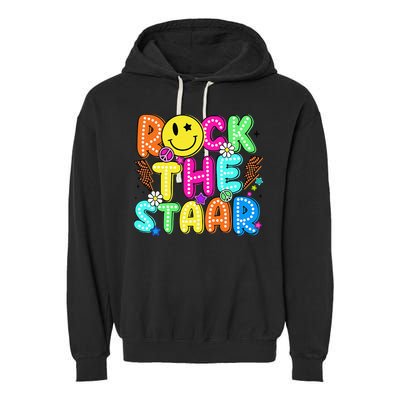 Funny Rock The Test Testing Day Teacher Student Motivational Garment-Dyed Fleece Hoodie