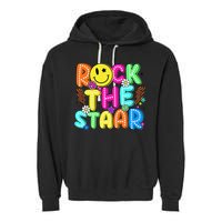 Funny Rock The Test Testing Day Teacher Student Motivational Garment-Dyed Fleece Hoodie