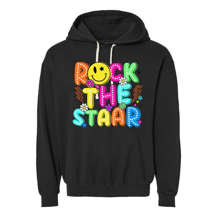 Funny Rock The Test Testing Day Teacher Student Motivational Garment-Dyed Fleece Hoodie