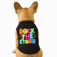 Funny Rock The Test Testing Day Teacher Student Motivational Doggie Tank