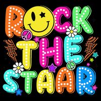Funny Rock The Test Testing Day Teacher Student Motivational Impact Tech Backpack