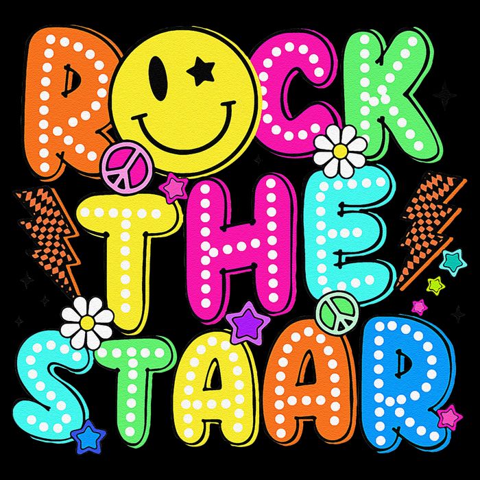 Funny Rock The Test Testing Day Teacher Student Motivational Impact Tech Backpack