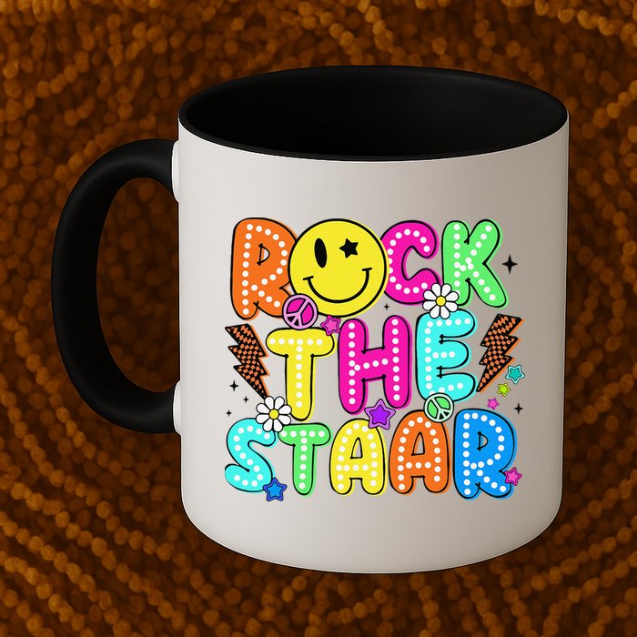 Funny Rock The Test Testing Day Teacher Student Motivational Mug