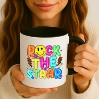 Funny Rock The Test Testing Day Teacher Student Motivational Mug