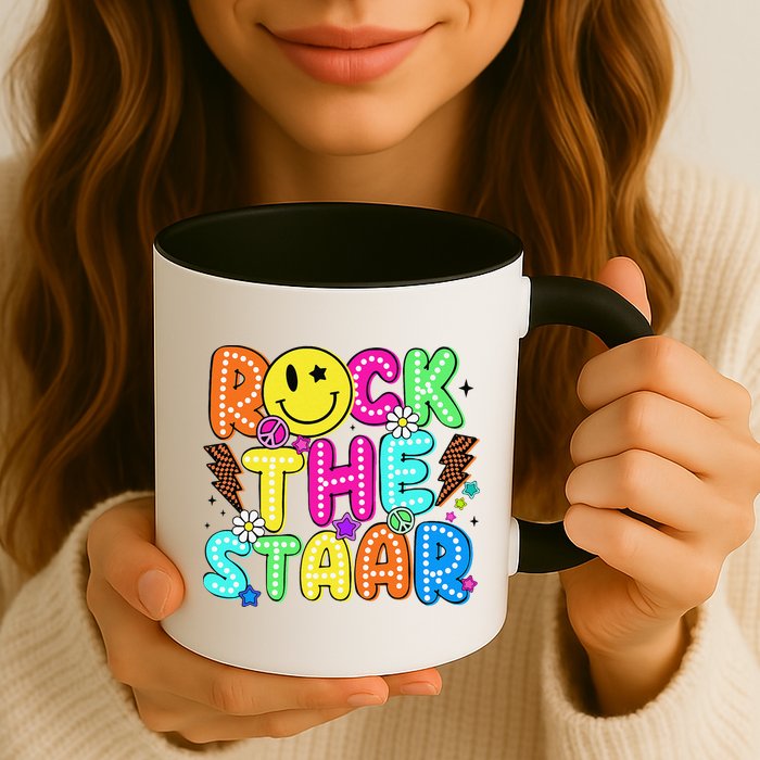 Funny Rock The Test Testing Day Teacher Student Motivational Mug