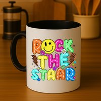 Funny Rock The Test Testing Day Teacher Student Motivational Mug