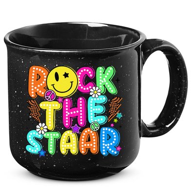 Funny Rock The Test Testing Day Teacher Student Motivational 15oz Campfire Ceramic Mug