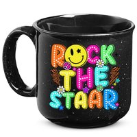 Funny Rock The Test Testing Day Teacher Student Motivational 15oz Campfire Ceramic Mug