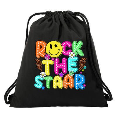 Funny Rock The Test Testing Day Teacher Student Motivational Drawstring Bag