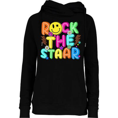 Funny Rock The Test Testing Day Teacher Student Motivational Womens Funnel Neck Pullover Hood