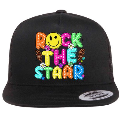 Funny Rock The Test Testing Day Teacher Student Motivational Flatbill Hat