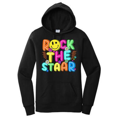 Funny Rock The Test Testing Day Teacher Student Motivational Women's Pullover Hoodie